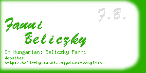 fanni beliczky business card